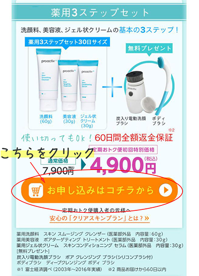 公式サイト申し込みをボタン